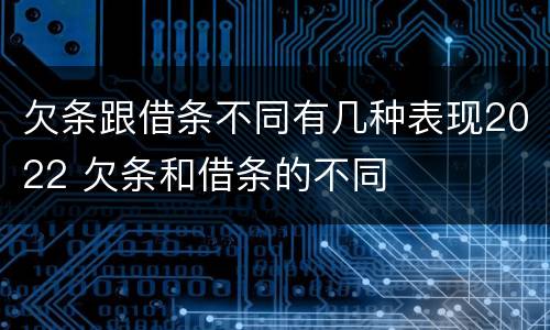欠条跟借条不同有几种表现2022 欠条和借条的不同