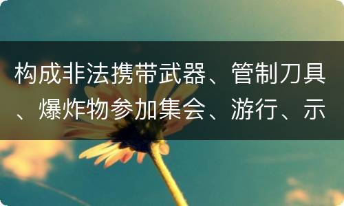 构成非法携带武器、管制刀具、爆炸物参加集会、游行、示威罪的要件