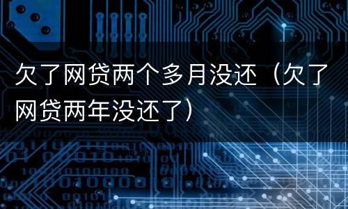 欠了网贷两个多月没还（欠了网贷两年没还了）