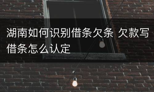 湖南如何识别借条欠条 欠款写借条怎么认定