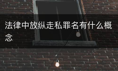 法律中放纵走私罪名有什么概念