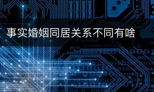 事实婚姻同居关系不同有啥