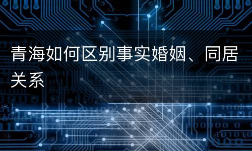 青海如何区别事实婚姻、同居关系