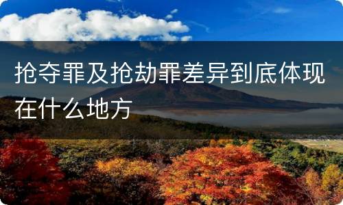 抢夺罪及抢劫罪差异到底体现在什么地方