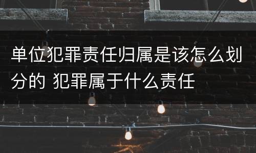 单位犯罪责任归属是该怎么划分的 犯罪属于什么责任