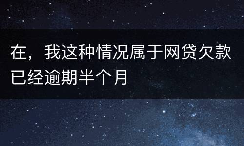 在，我这种情况属于网贷欠款已经逾期半个月