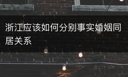 浙江应该如何分别事实婚姻同居关系