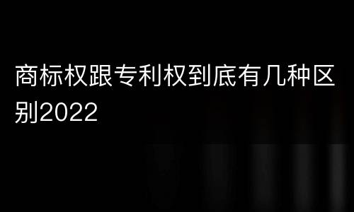 商标权跟专利权到底有几种区别2022