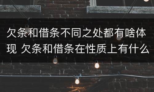 欠条和借条不同之处都有啥体现 欠条和借条在性质上有什么不同