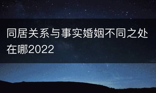 同居关系与事实婚姻不同之处在哪2022