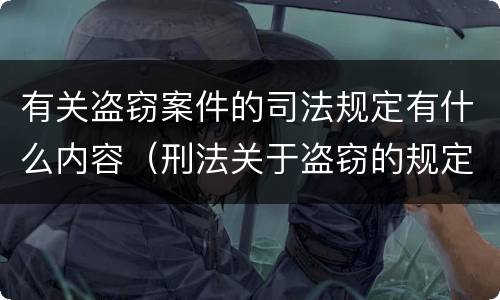 有关盗窃案件的司法规定有什么内容（刑法关于盗窃的规定）