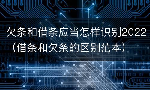 欠条和借条应当怎样识别2022（借条和欠条的区别范本）