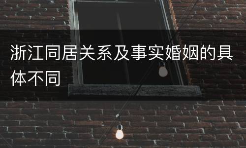 浙江同居关系及事实婚姻的具体不同