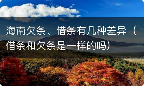 海南欠条、借条有几种差异（借条和欠条是一样的吗）