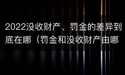 2022没收财产、罚金的差异到底在哪（罚金和没收财产由哪个机关执行）