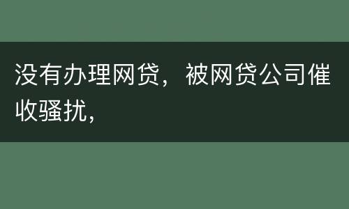没有办理网贷，被网贷公司催收骚扰，