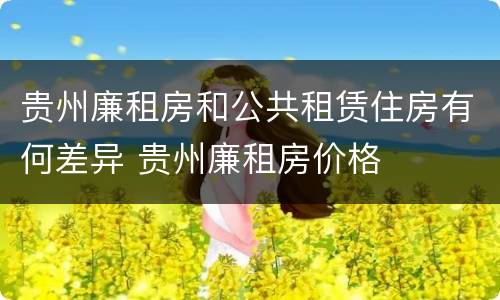 贵州廉租房和公共租赁住房有何差异 贵州廉租房价格