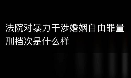 法院对暴力干涉婚姻自由罪量刑档次是什么样