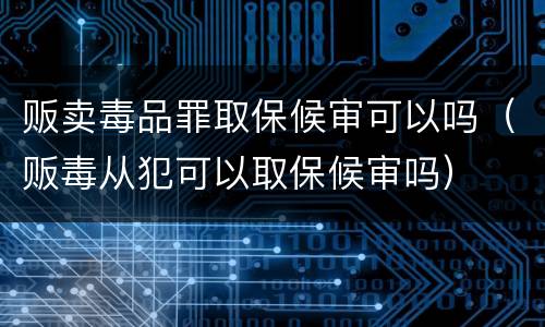 贩卖毒品罪取保候审可以吗（贩毒从犯可以取保候审吗）