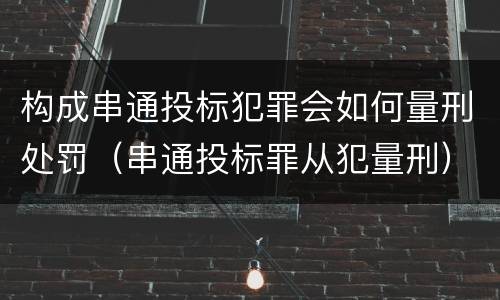 构成串通投标犯罪会如何量刑处罚（串通投标罪从犯量刑）