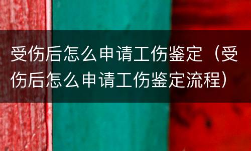 受伤后怎么申请工伤鉴定（受伤后怎么申请工伤鉴定流程）
