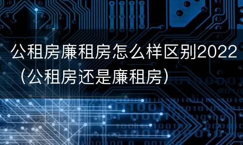 公租房廉租房怎么样区别2022（公租房还是廉租房）