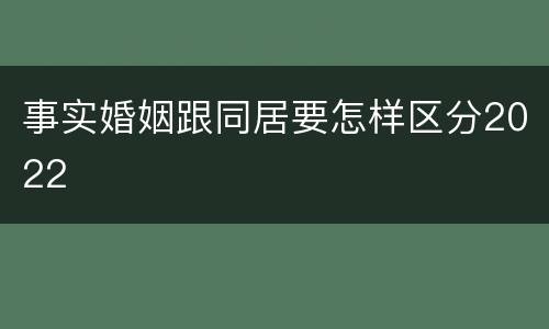事实婚姻跟同居要怎样区分2022