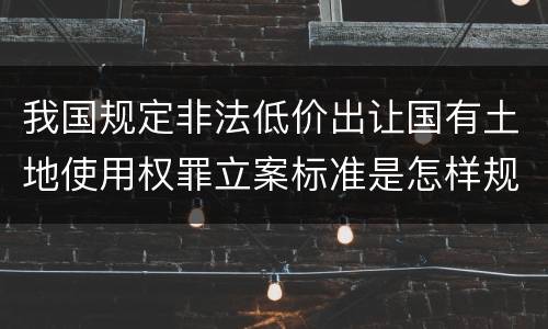 我国规定非法低价出让国有土地使用权罪立案标准是怎样规定