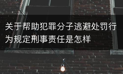 关于帮助犯罪分子逃避处罚行为规定刑事责任是怎样