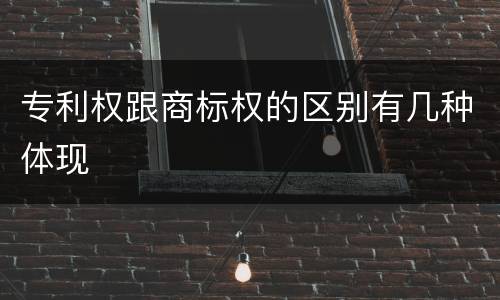 专利权跟商标权的区别有几种体现