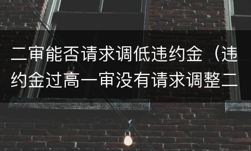 二审能否请求调低违约金（违约金过高一审没有请求调整二审）