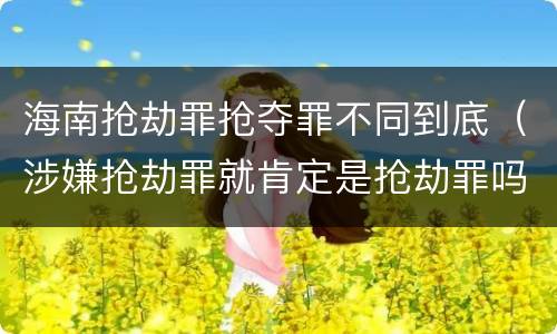 海南抢劫罪抢夺罪不同到底（涉嫌抢劫罪就肯定是抢劫罪吗）