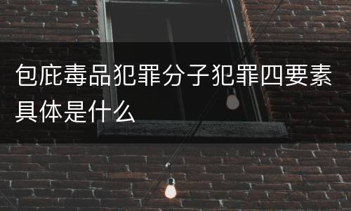 包庇毒品犯罪分子犯罪四要素具体是什么