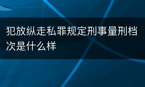 犯放纵走私罪规定刑事量刑档次是什么样