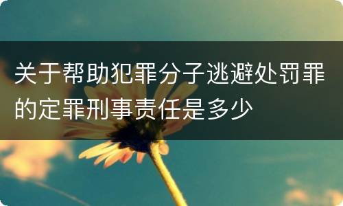 关于帮助犯罪分子逃避处罚罪的定罪刑事责任是多少