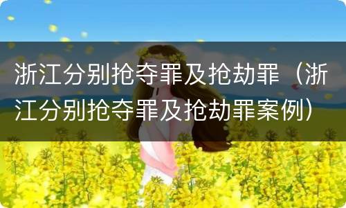 浙江分别抢夺罪及抢劫罪（浙江分别抢夺罪及抢劫罪案例）