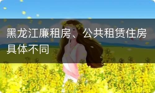 黑龙江廉租房、公共租赁住房具体不同