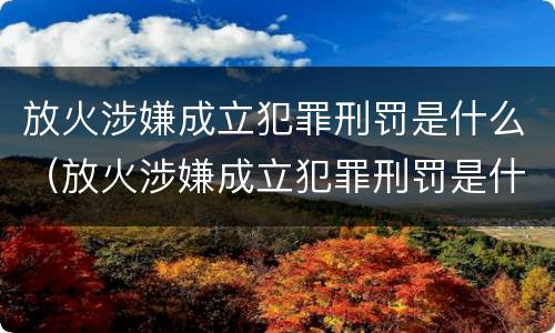 放火涉嫌成立犯罪刑罚是什么（放火涉嫌成立犯罪刑罚是什么案件）
