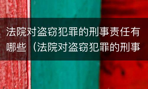 法院对盗窃犯罪的刑事责任有哪些（法院对盗窃犯罪的刑事责任有哪些处罚）