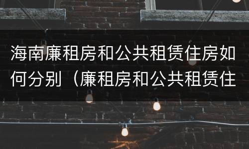 海南廉租房和公共租赁住房如何分别（廉租房和公共租赁住房的区别）