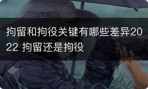 拘留和拘役关键有哪些差异2022 拘留还是拘役