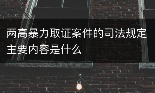 两高暴力取证案件的司法规定主要内容是什么