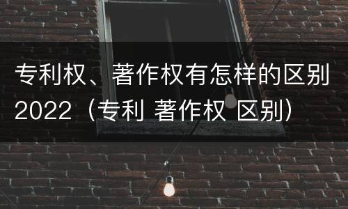 专利权、著作权有怎样的区别2022（专利 著作权 区别）