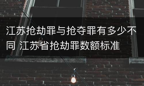 江苏抢劫罪与抢夺罪有多少不同 江苏省抢劫罪数额标准