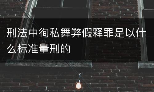刑法中徇私舞弊假释罪是以什么标准量刑的