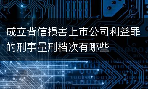 成立背信损害上市公司利益罪的刑事量刑档次有哪些