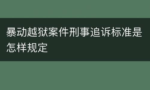 暴动越狱案件刑事追诉标准是怎样规定