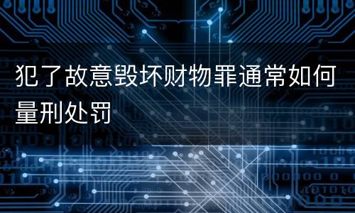 犯了故意毁坏财物罪通常如何量刑处罚