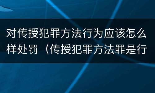 对传授犯罪方法行为应该怎么样处罚（传授犯罪方法罪是行为犯吗）