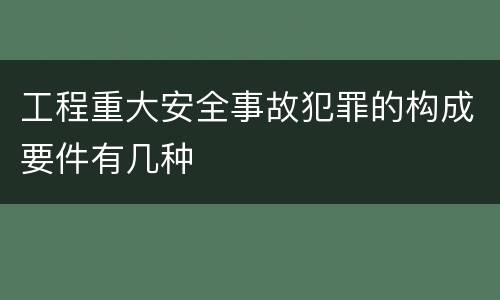 工程重大安全事故犯罪的构成要件有几种